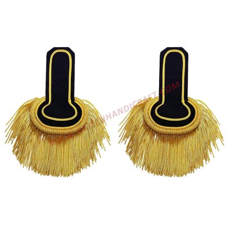 Black and Gold Fringe Shoulder Epaulette