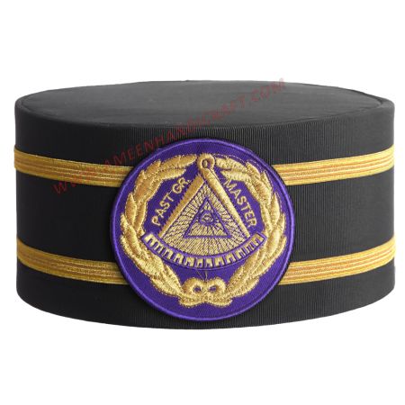 Past Grand Master Blue Lodge Crown Cap With Double Braid