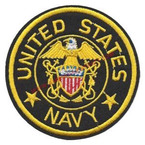 USN Embroidered Applique United States Navy Round Patch