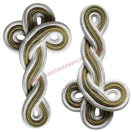 Clover Weave in White and Gold Uniform Shoulders