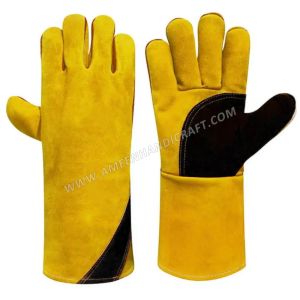 Cowhide Split Leather Welding Gloves Heat Resistant