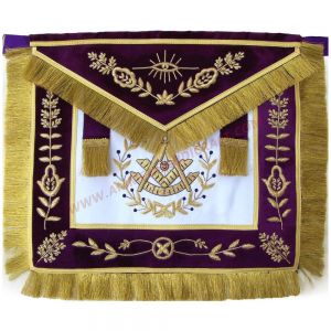 Past Master Blue Lodge Apron with Gold Fringe Tassels