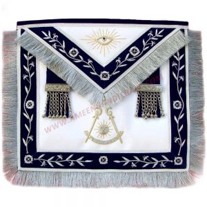 Past Master Blue Lodge Apron Silver Fringe Tassels