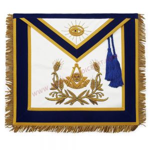 Past Master Blue Lodge Apron With Cords & Fringe
